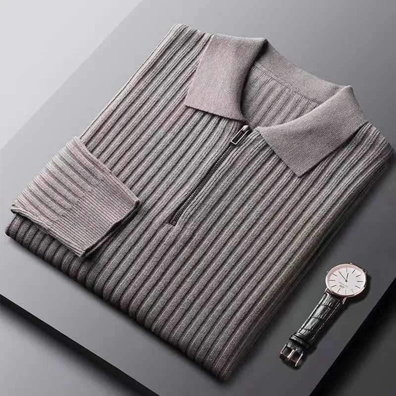Nordic | Zip Sweater mit gestreiftem Muster für Herren