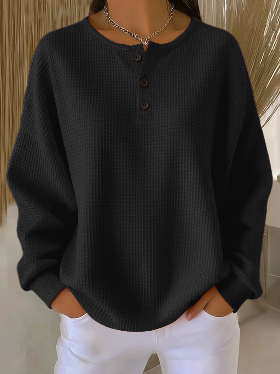 Lina | Casual Women's Oversized Waffle-Knit Sweater