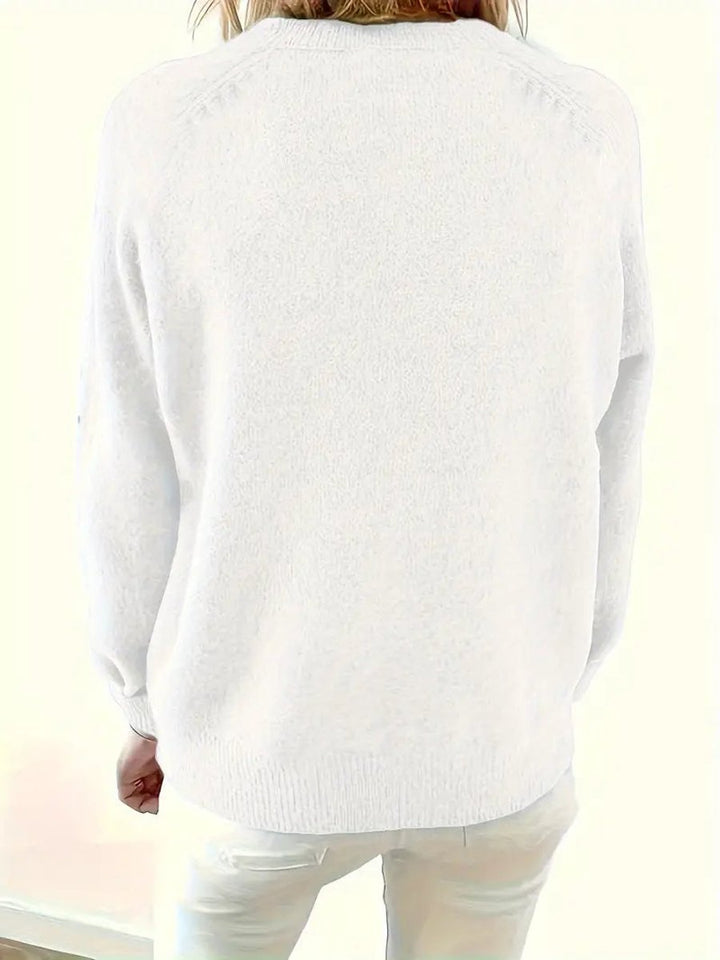 Marlene | Knitted Sweater – Stylish V-Neck Design for Women