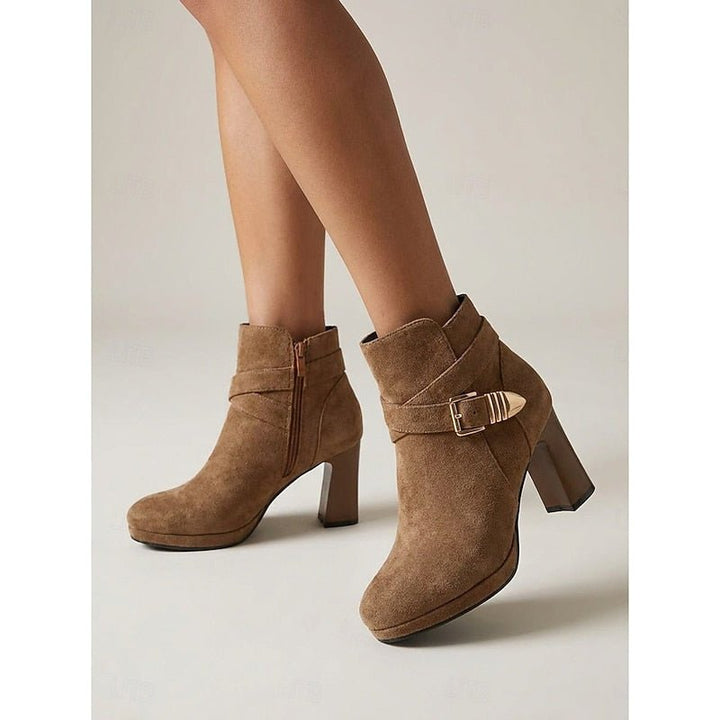 Renata | Block Heel Ankle Boots mit Schnalle