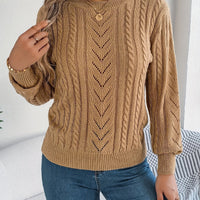 Katharina | Elegant Cable-Knit Sweater with Openwork Knit and Relaxed Fit