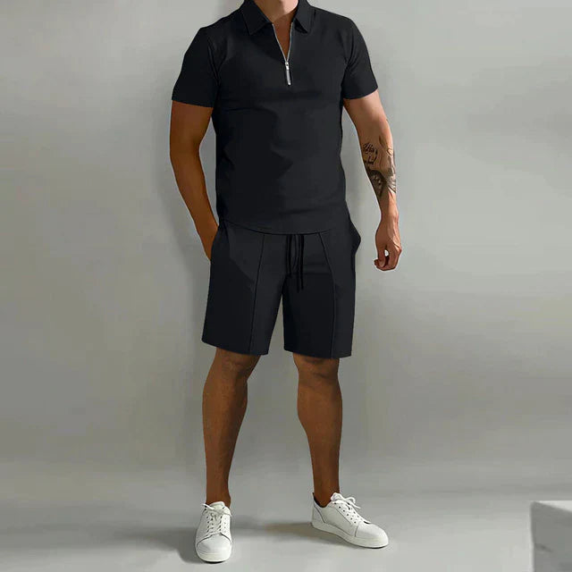 Jacob | Polo und Tailored Shorts Set – Elegante Kombination für Männer