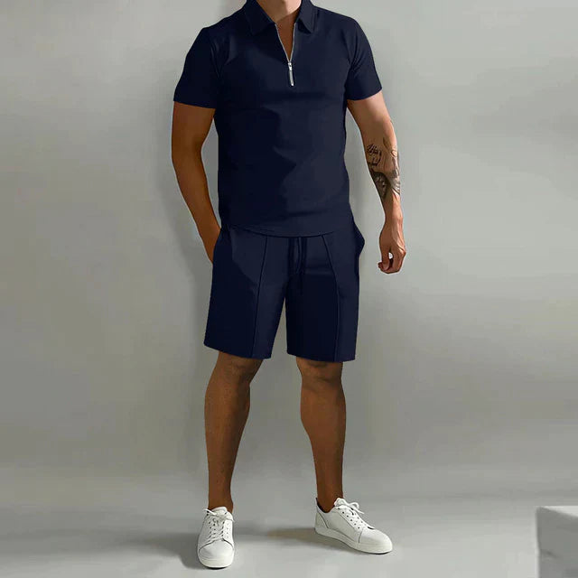 Jacob | Polo und Tailored Shorts Set – Elegante Kombination für Männer