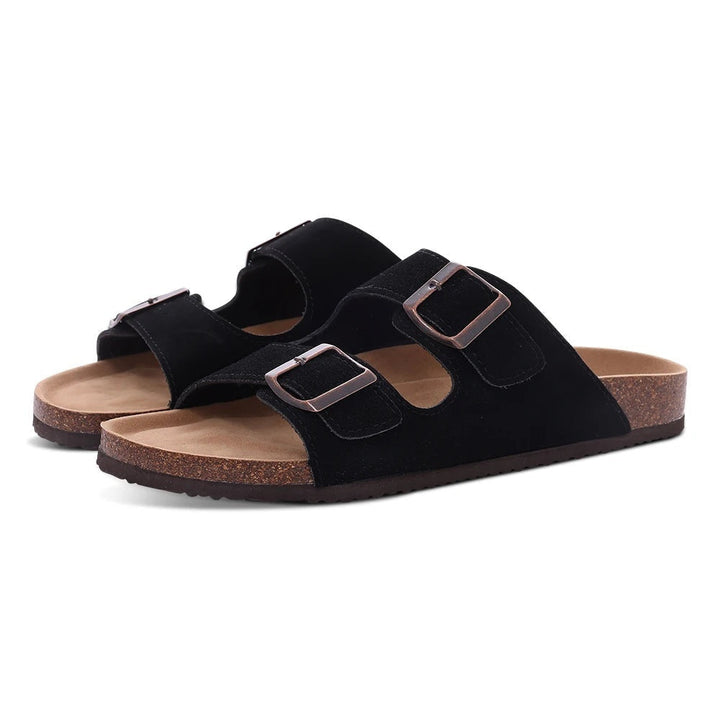 Lotte | Stilvolle Und Bequeme Wildleder-Pantoletten Mit Korksohle