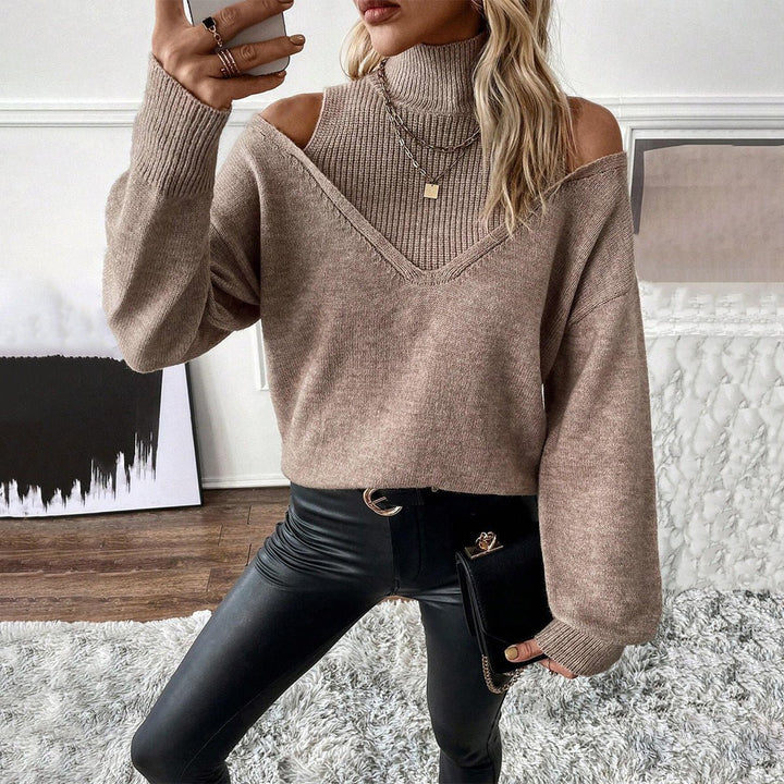 Bettina | Off-Shoulder Rollkragenpullover für Damen