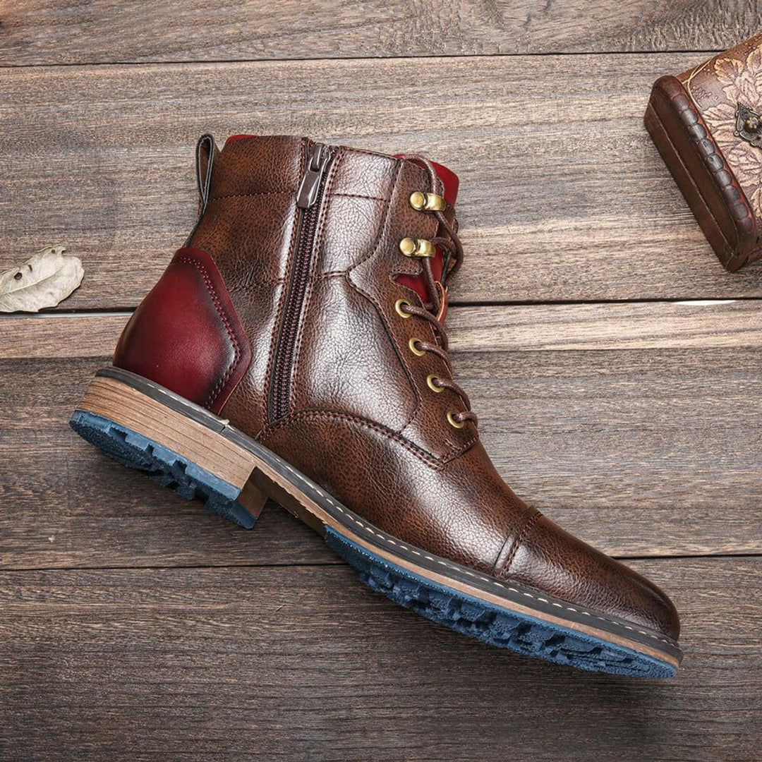 Victor | Elegant Genuine Leather Oxford Boots for Men