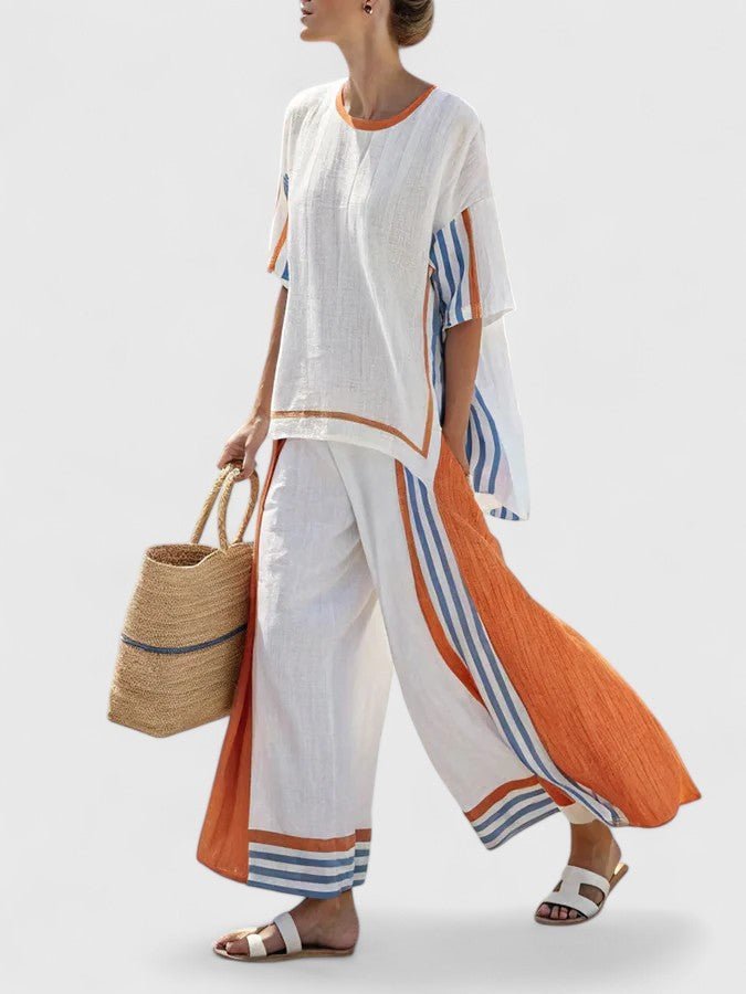 Johanna | Damen Leinen-Mix Zweiteiler Set – Oversized Style für jeden Anlass