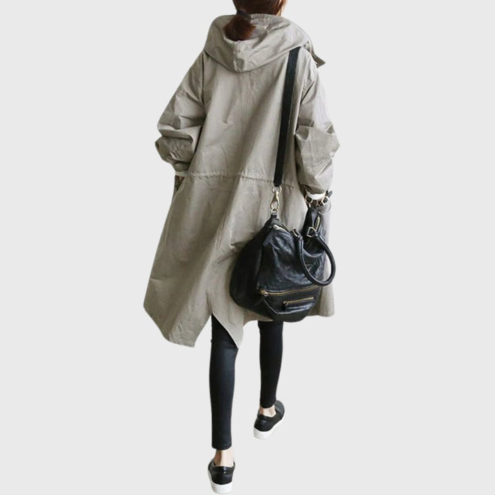 Ruby | Water-Repellent Hooded Trench Coat with a Long Silhouette