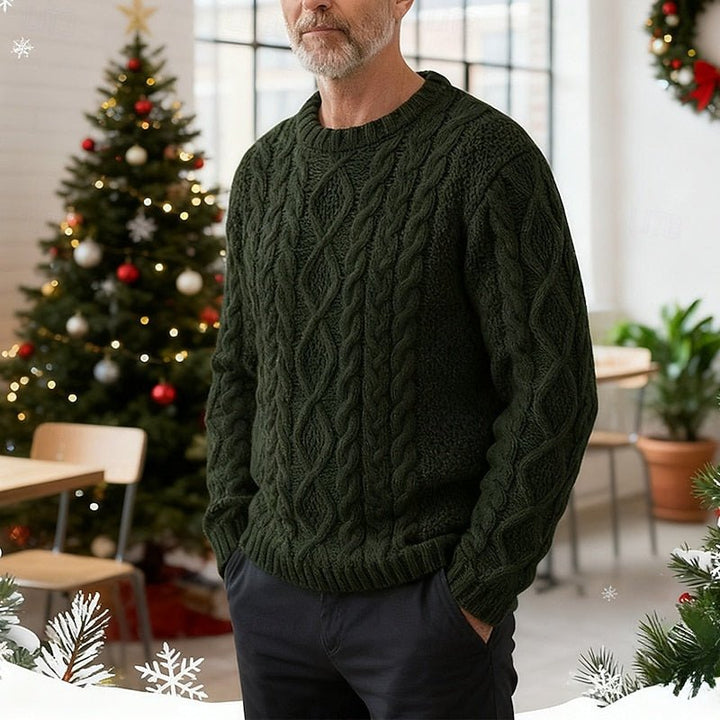 Ellis | Kabelstrick Pullover mit Rundhalsausschnitt