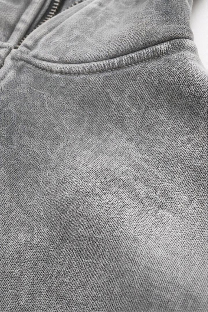 Rethread | Washed Relaxed Zip-Up Hoodie – Bequeme Schnittform für Frauen