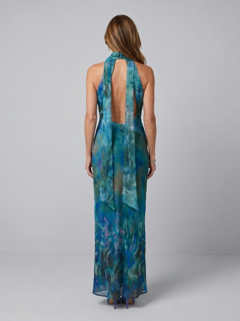Juniper | Keyhole Halter Maxi Dress – Elegante Silhouette für Frauen