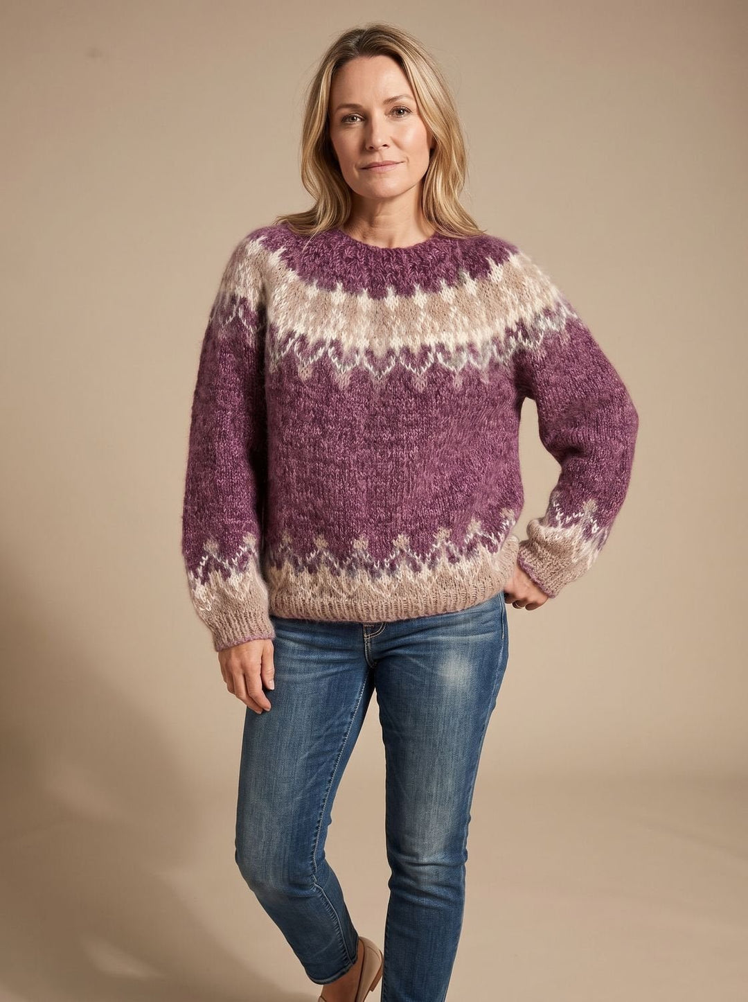 Marlene | Weihnachtspullover – Nordischer Jacquard-Stil für Damen