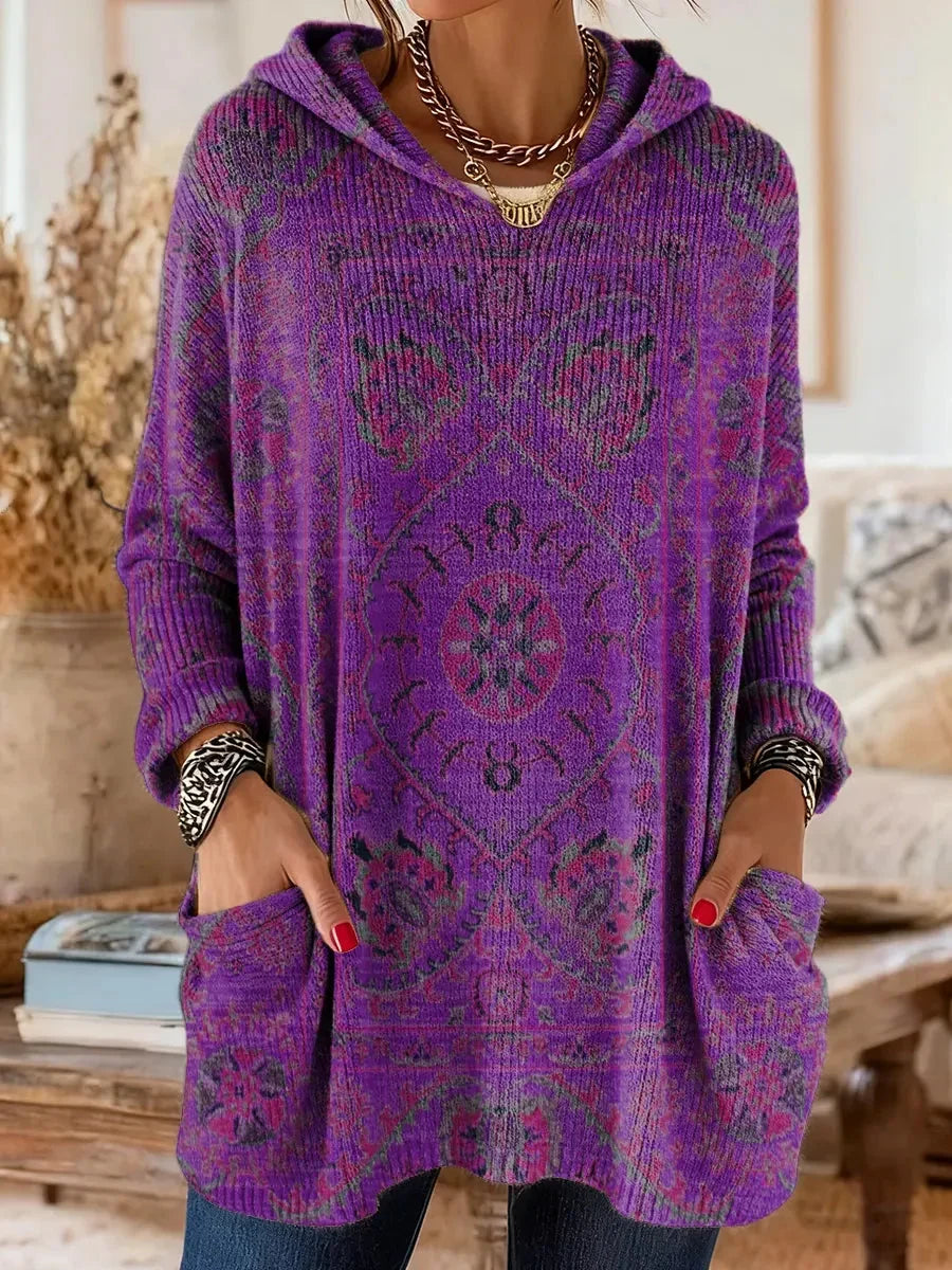 Vivid | Hoodies – Vintage-Inspired Ethnic Print for Women