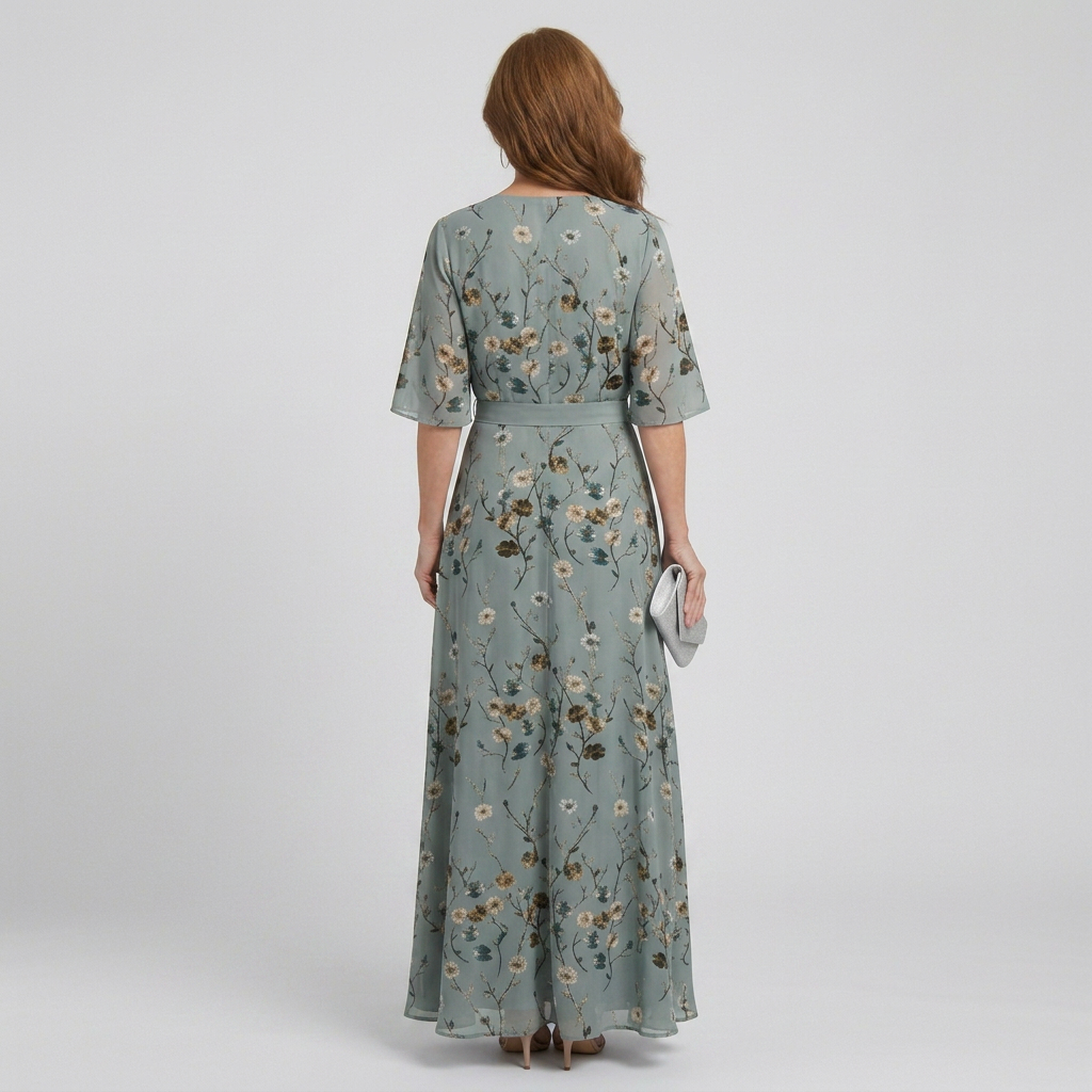 Selora | Halter Bloom Flow Maxi Dress – Feminine Midi-Style