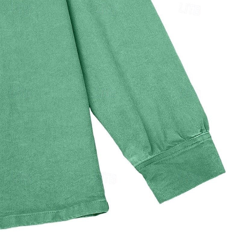 Gabriel | Washed Long Sleeve Polo Shirt für Männer