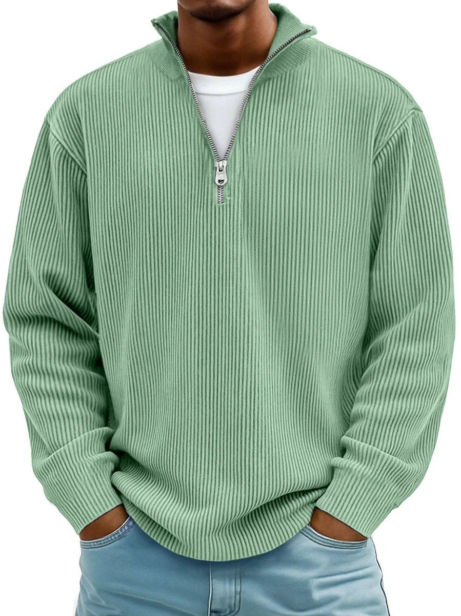 Simon | Rippstrick Quarter-Zip Pullover für Herren