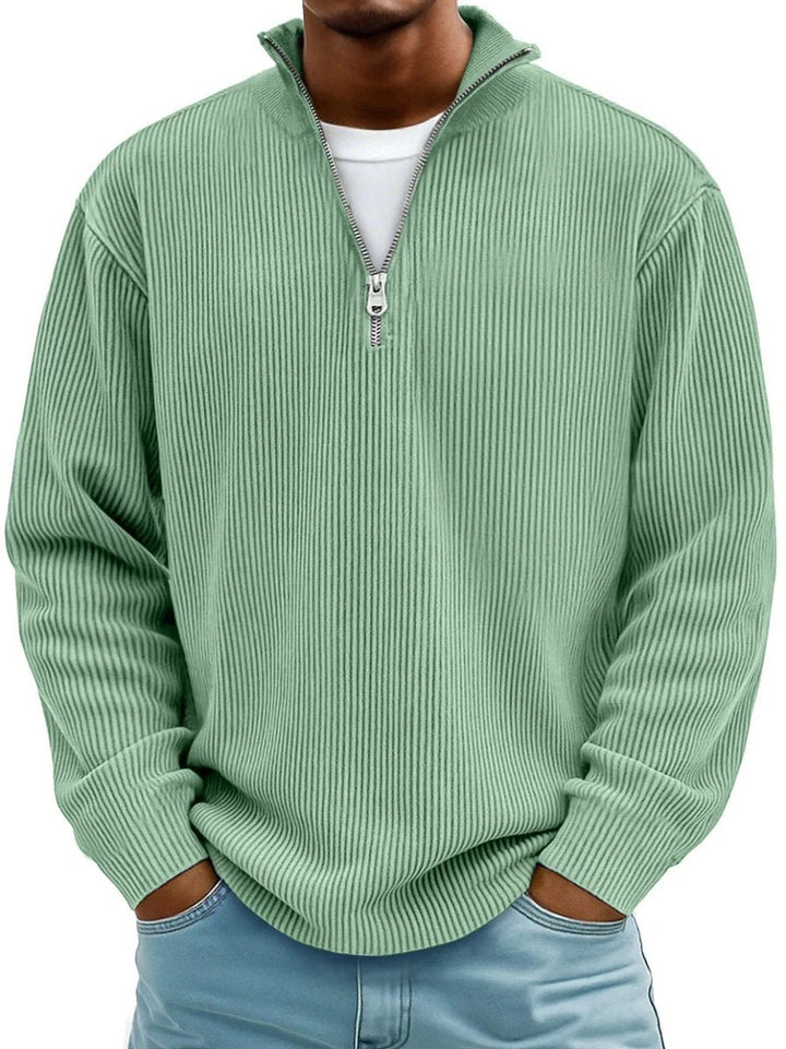 Simon | Rippstrick Quarter-Zip Pullover für Herren