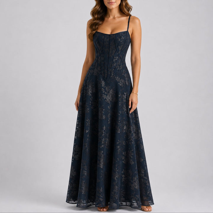 Marlene | Elegantes Herbst-Hochzeitskleid Mit Floralem Jacquard