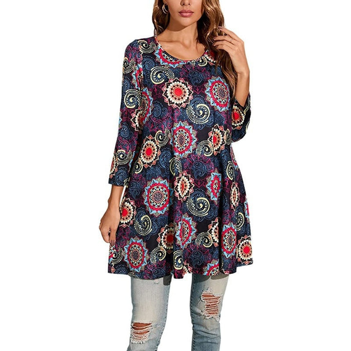 Vivienne | Mandala Tunic Top with an Elegant A-Line Silhouette