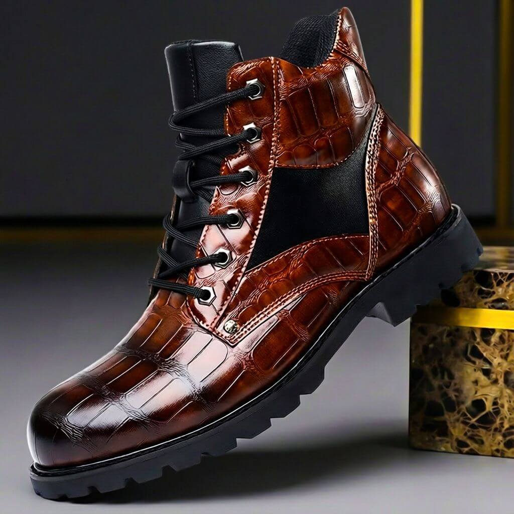 Chase | Embossed Leather Boots – Urban Style for Men