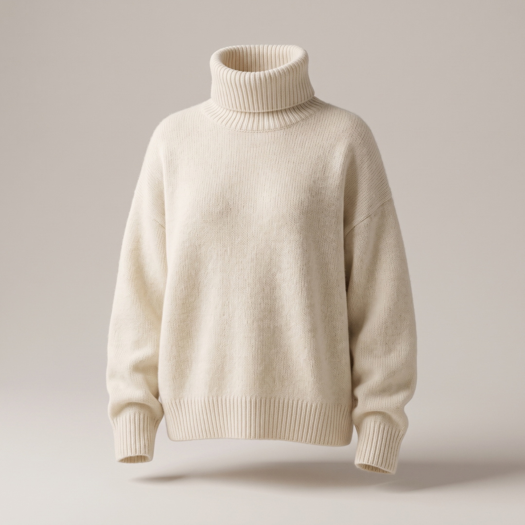 AURORA | Cashmere Turtleneck Sweater – Relaxed Oversized Style