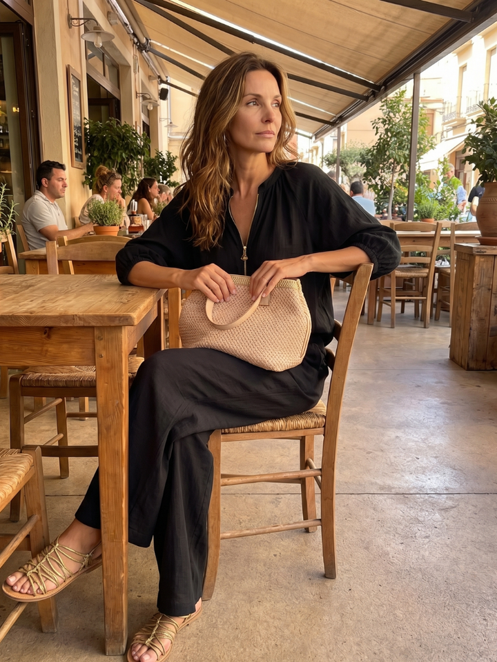 Nadia | Blouson Top Set – Leichte Bluse mit weitem Bein
