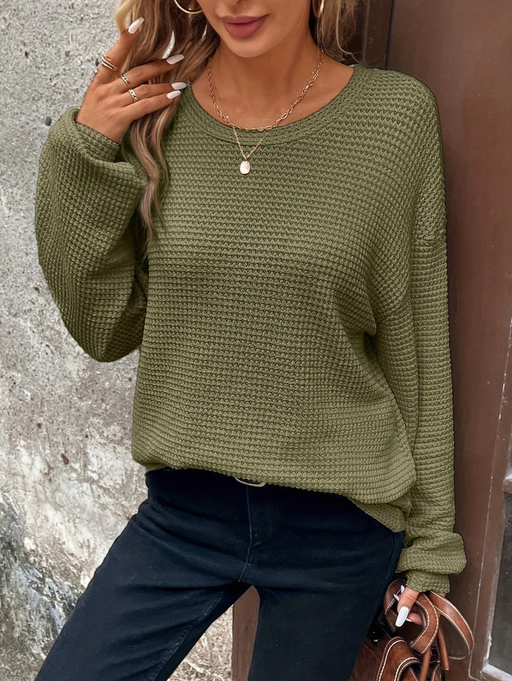 Carly | Waffelstrick Pullover – Bequemer Chill-Look für Frauen
