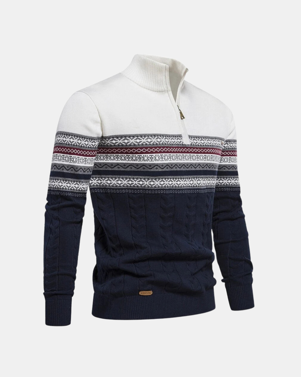 Givalli | Baumwoll Zip-Pullover mit Muster