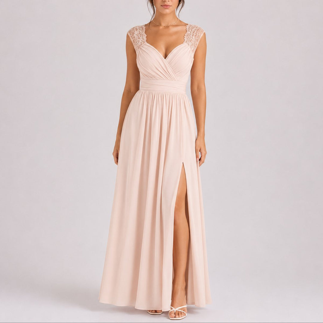 Sophie | Romantisches Herbst-Hochzeitskleid Mit Wickelausschnitt