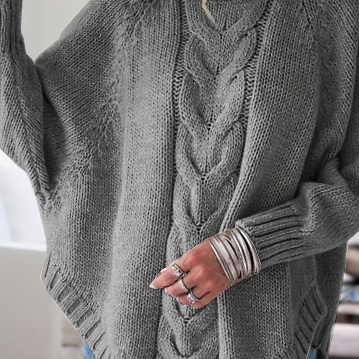 Corinna | Grober Rollkragen-Kabelstrickpullover für Frauen