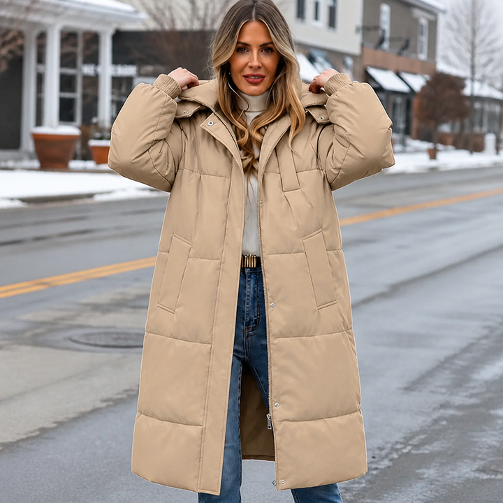 Wearbella | Long Hooded Puffer Coat – Eleganter Wintermantel für Frauen
