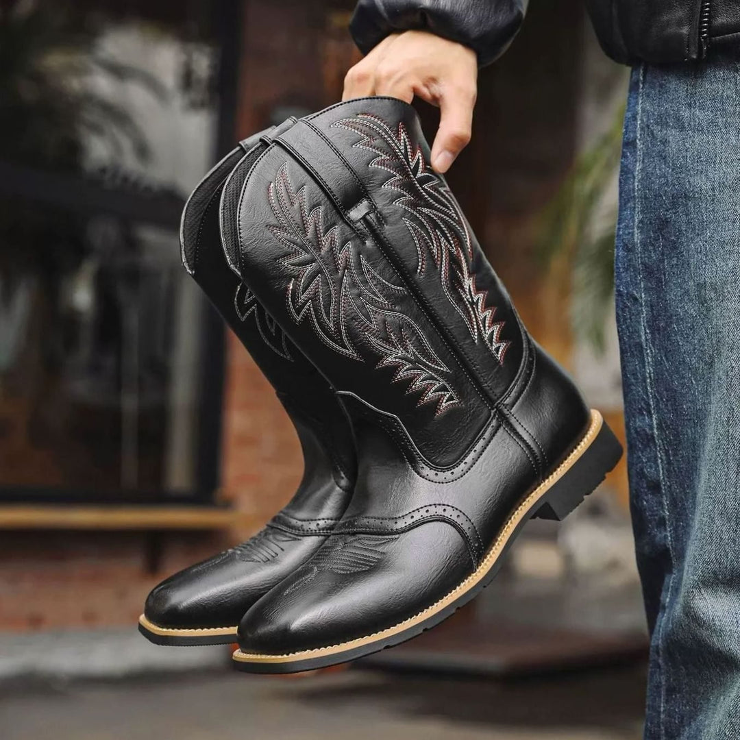 Samuel | Cowboy Boots – Hochwertige Leder mit Stickerei für Männer
