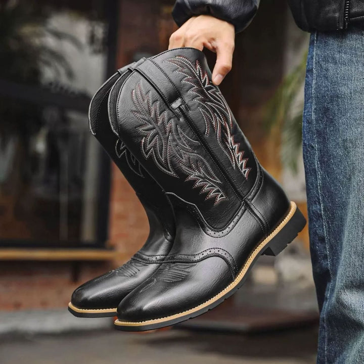 Samuel | Cowboy Boots – Hochwertige Leder mit Stickerei für Männer