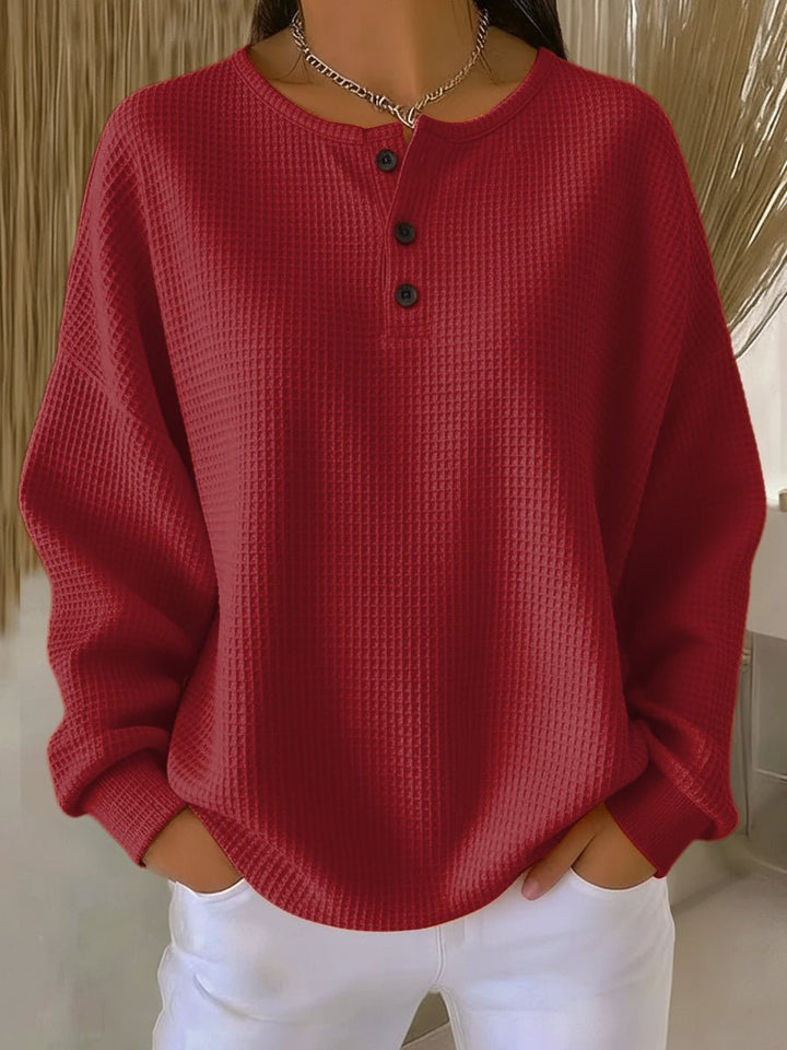 Lina | Casual Women's Oversized Waffle-Knit Sweater