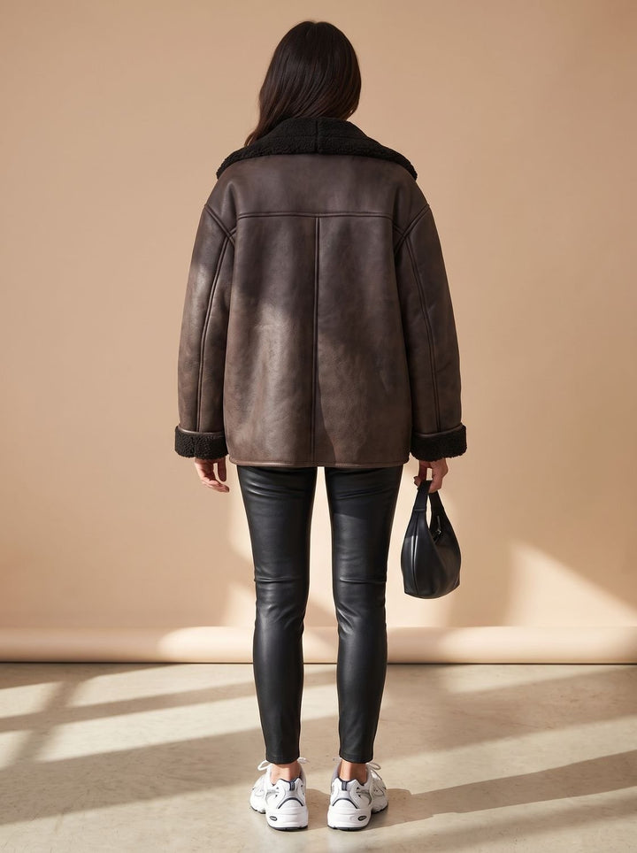 Annika | Teddyjacke – Oversized Kunstfellmantel für Damen