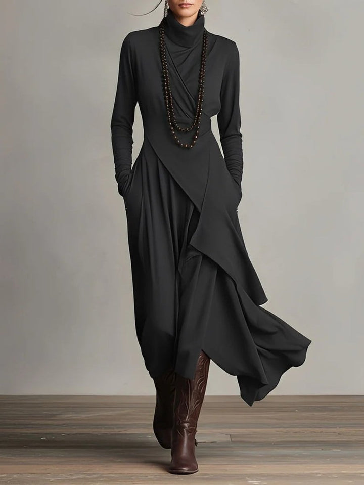 Georgia | Modernes Kleid mit langen Ärmeln und asymmetrischem Saum