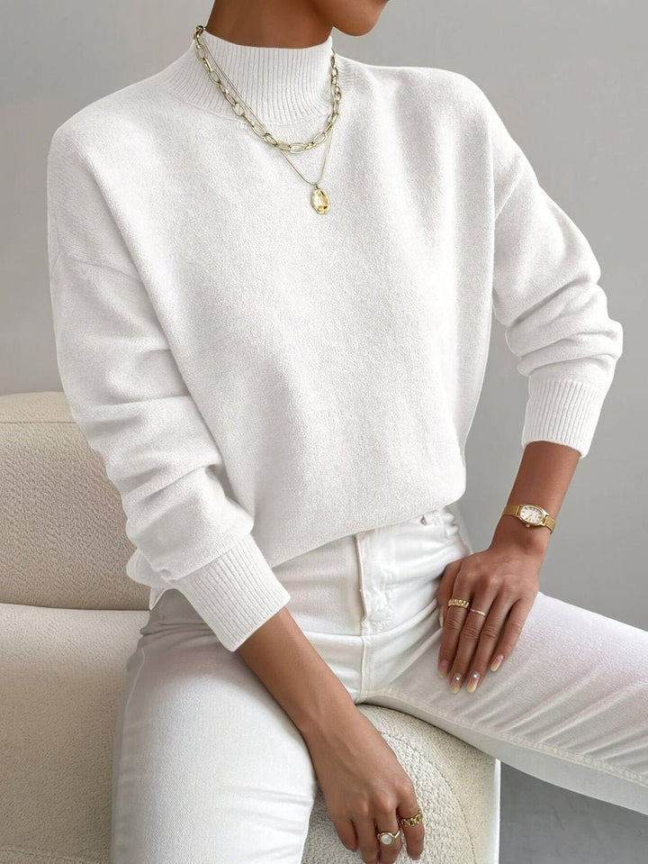 Elisabeth | Relaxed-Fit Langarm Sweater mit Stehkragen für Damen