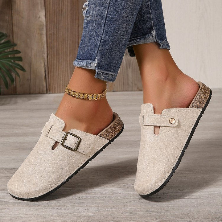 Charlotte | Elegant and Stylish Suede Mules with Buckle