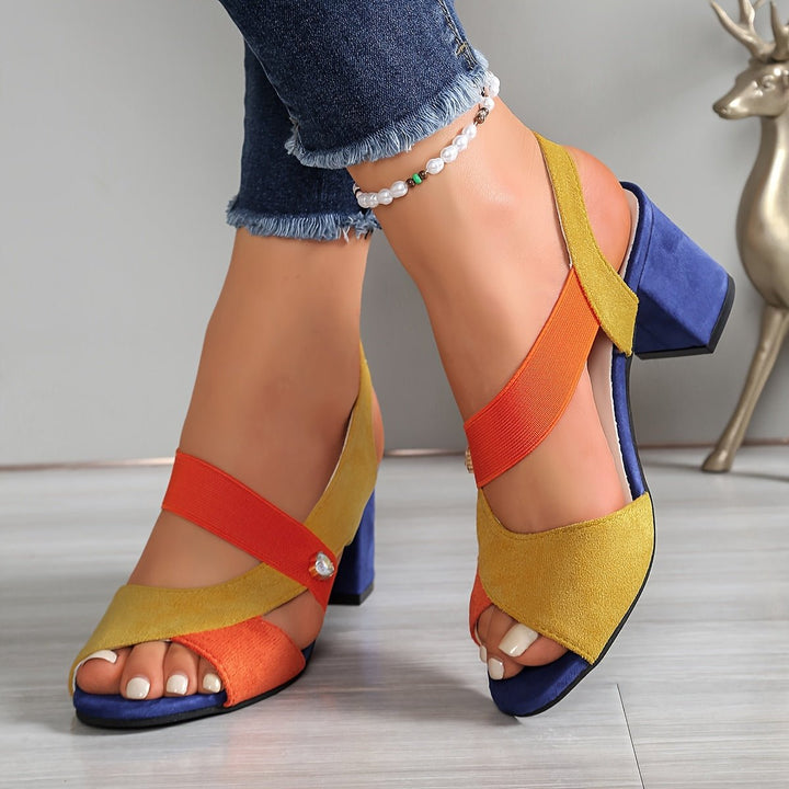 Kimberly | Orthopädische Blockabsatzschuhe – Elegante offene Zehen für Frauen