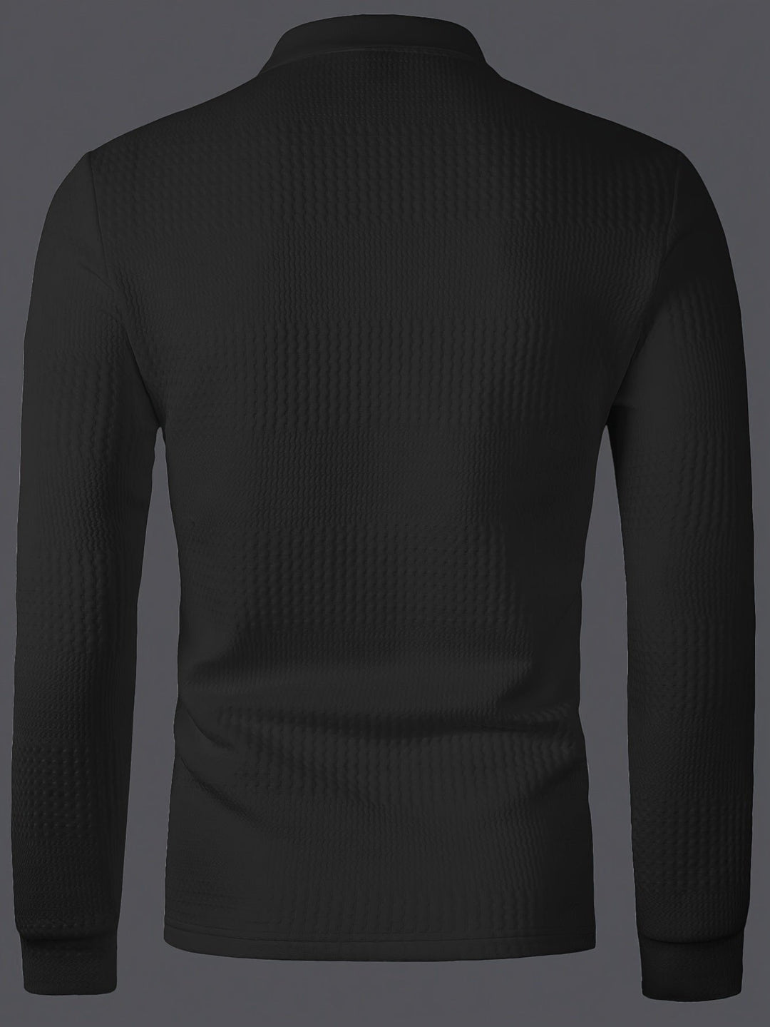 Fletcher | Langarm-Polohemd mit strukturiertem Design