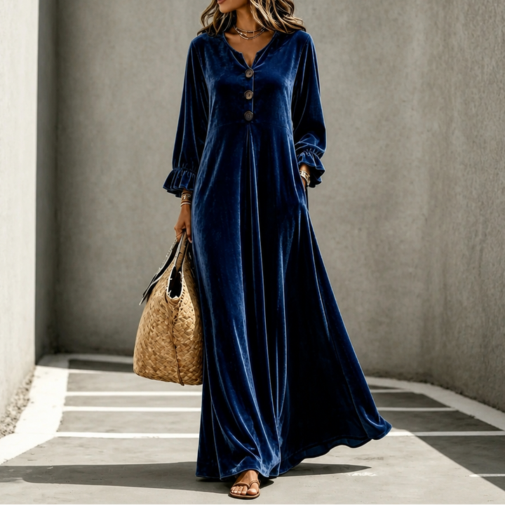 Veloura | Ruffled Sleeve Maxi Dress – Elegantes Design für Frauen