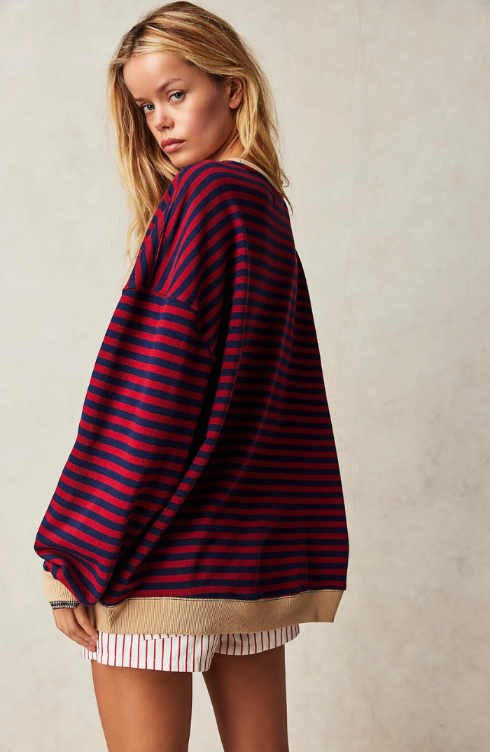 Amelia | Gestreifter Pullover für Damen – Übergroße Passform