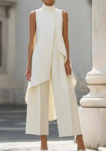 Annika | Asymmetrisches Zweiteiler-Set – Hoher Kragen für Damen