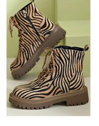 Jemima | Auffällige Zebra-Schnürstiefel Für Damen
