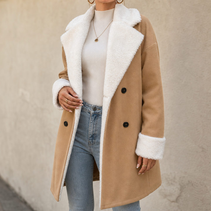Mayfield | Wollmantel mit Plüschbesatz für Frauen