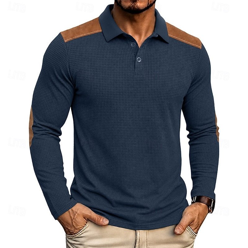 Bennett | Texturiertes Colour Block Polo-Shirt für Herren