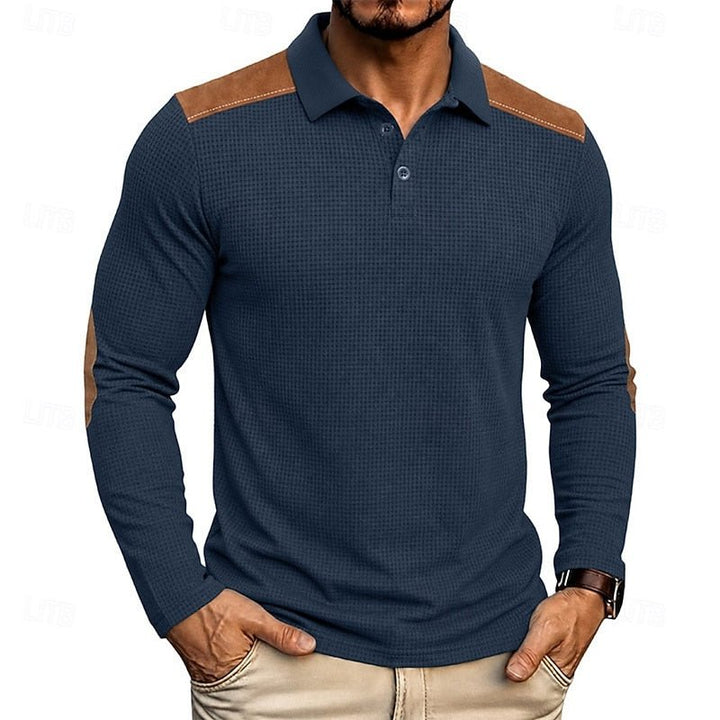 Bennett | Texturiertes Colour Block Polo-Shirt für Herren