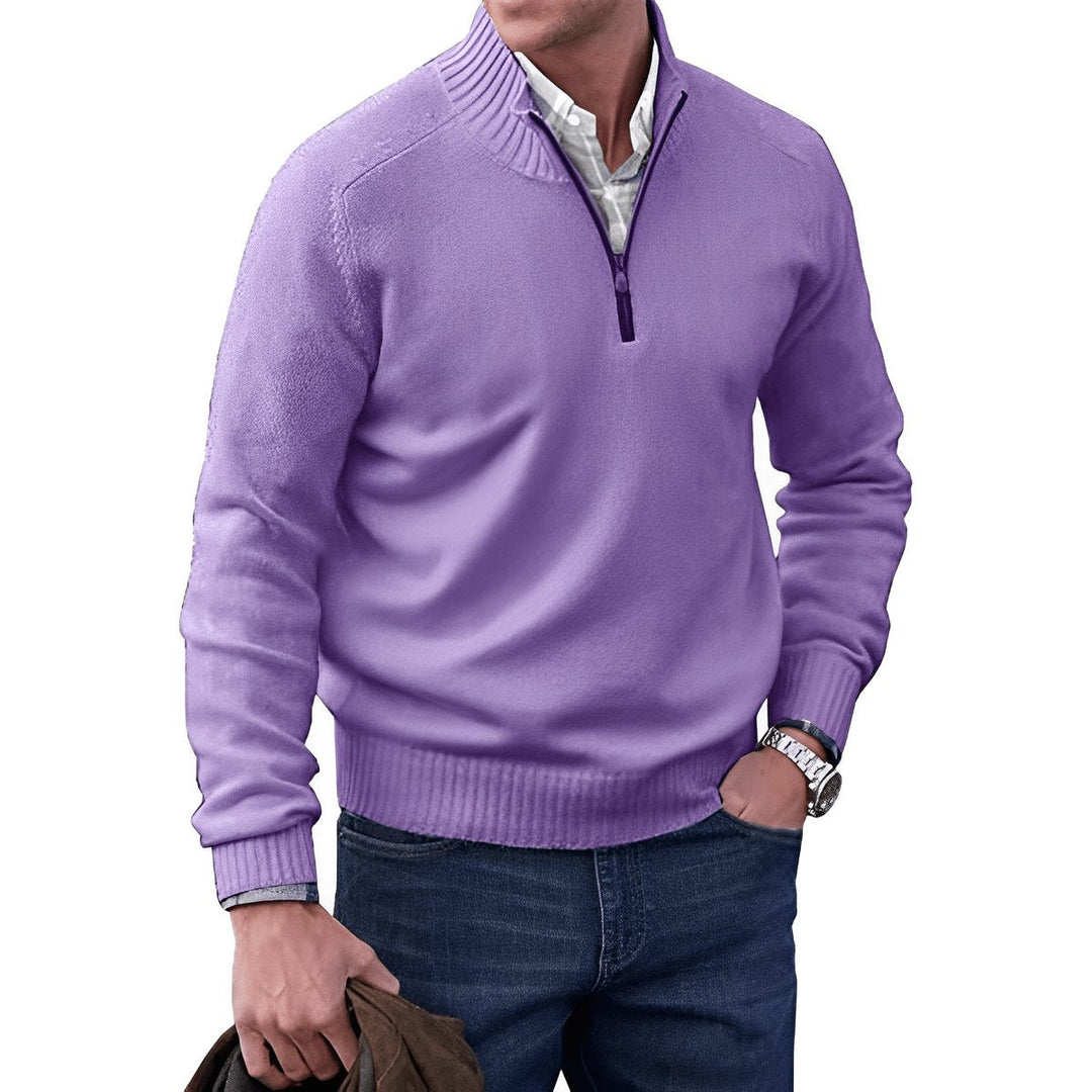 Owen | Elegant Men’s Knit Sweater with Quarter-Zip