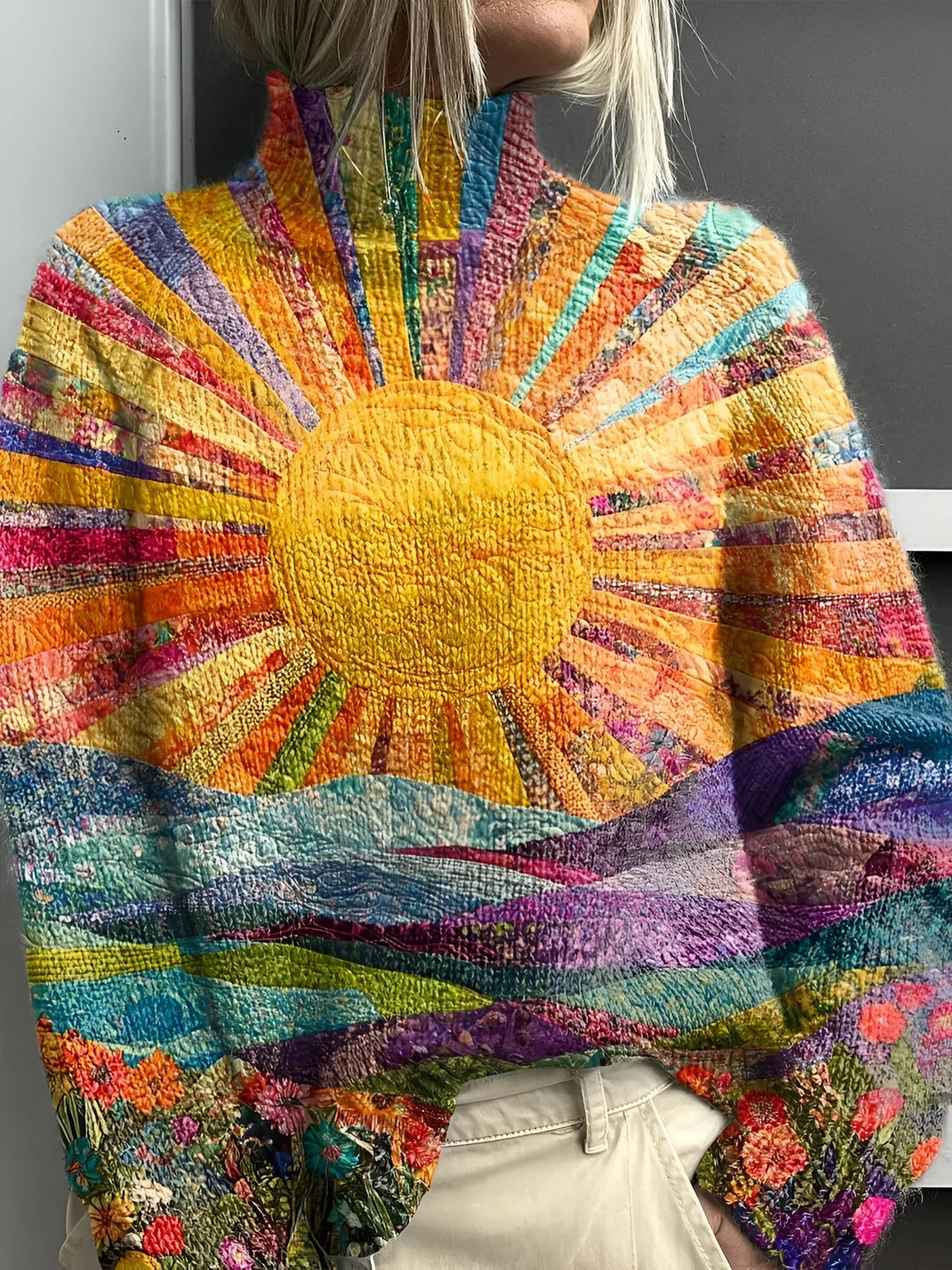 Simone | Rollkragenpullover – Buntes Design für Frauen