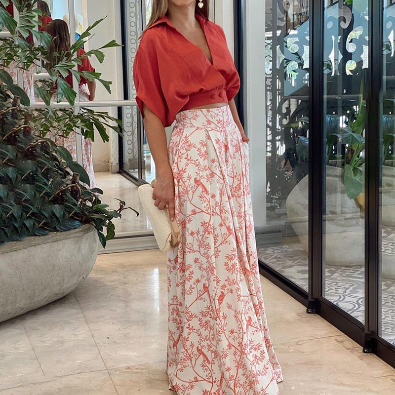 Juliane | Elegant and Professional Two-Piece Set with Floral Design
